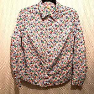 Boden 100% Cotton Top Size 8 Petit  Bird and Floral Print